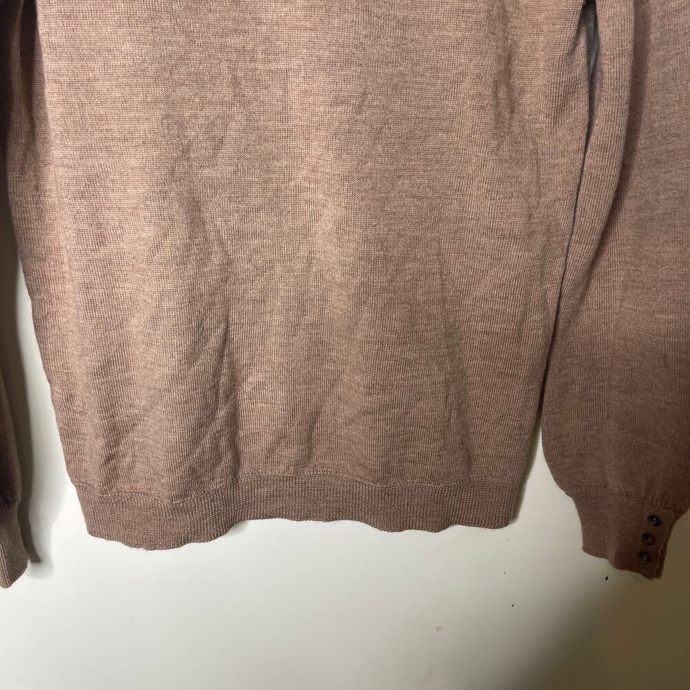Sezane Eduardo camel latte merino wool jumper white lace collar XS - Picture 7 of 10